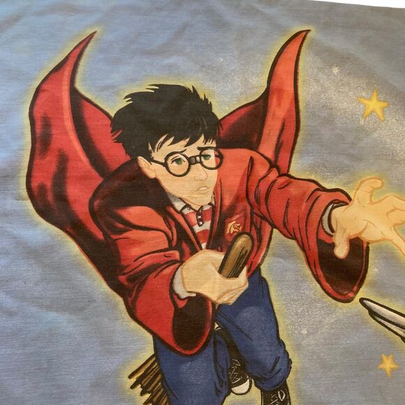 Vintage Harry Potter Blue Quidditch Golden Snitch Kidcore Standard Pillowcase - Picture 6 of 15